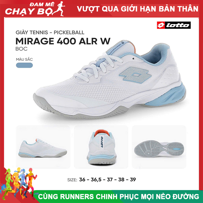 Giày Tennis/Pickleball Lotto Nữ Mirage 400 ALR W BOC Lotte0302U